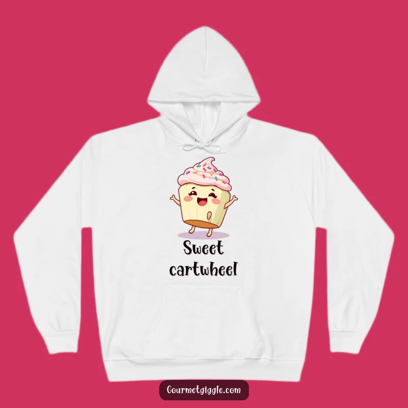 Funny Cupcake Cartwheel Hoodie - Cozy Comfort with a Giggling Treat