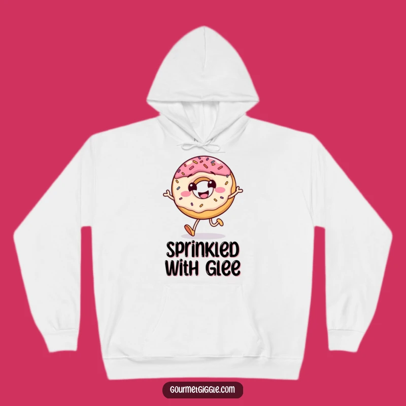 Funny Donut Hoodie: Sprinkles Jumping Grinning Cozy Sweet Gift