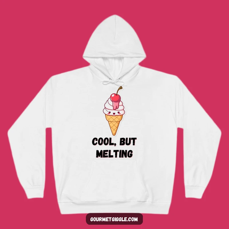 Funny Melting Ice Cream Hoodie: Cozy Delighted Cone, Great Funny Gift
