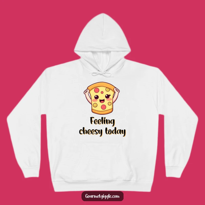 Funny Pizza Slice Hoodie: Cozy Smiling Arms High - Stay Warm with Delicious Humor!