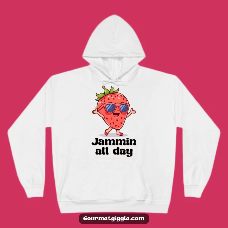 Funny Strawberry Sunglasses Hoodie - Cozy Cheerful Dancer, Perfect Warm Funny Gift