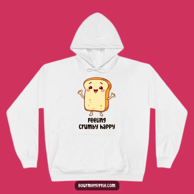 Funny Waving Bread Loaf Hoodie - Cozy Baked Good Sweatshirt for Warm Hugs