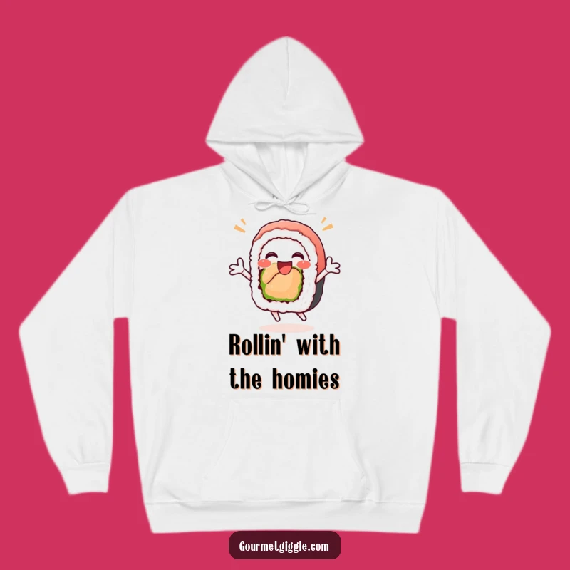 Cozy Funny Sushi Roll Hoodie - Warm and Hilarious Gift for Sushi Fans