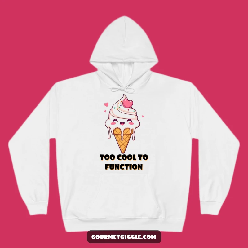 Funny Ice Cream Cone Hoodie - Cozy Dripping Glee, Perfect Warm Funny Gift