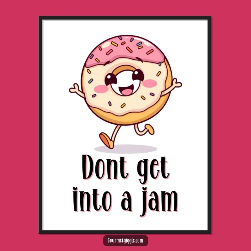 Funny Free Printable Wall Art: Jumping Donut Decor, Hilarious Downloadable Art