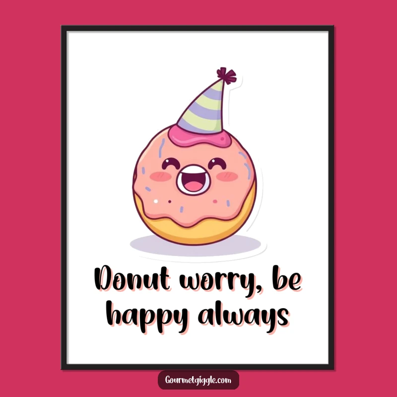 Funny Free Printable Wall Art: Donut Party Hat, Sweet Downloadable Decor