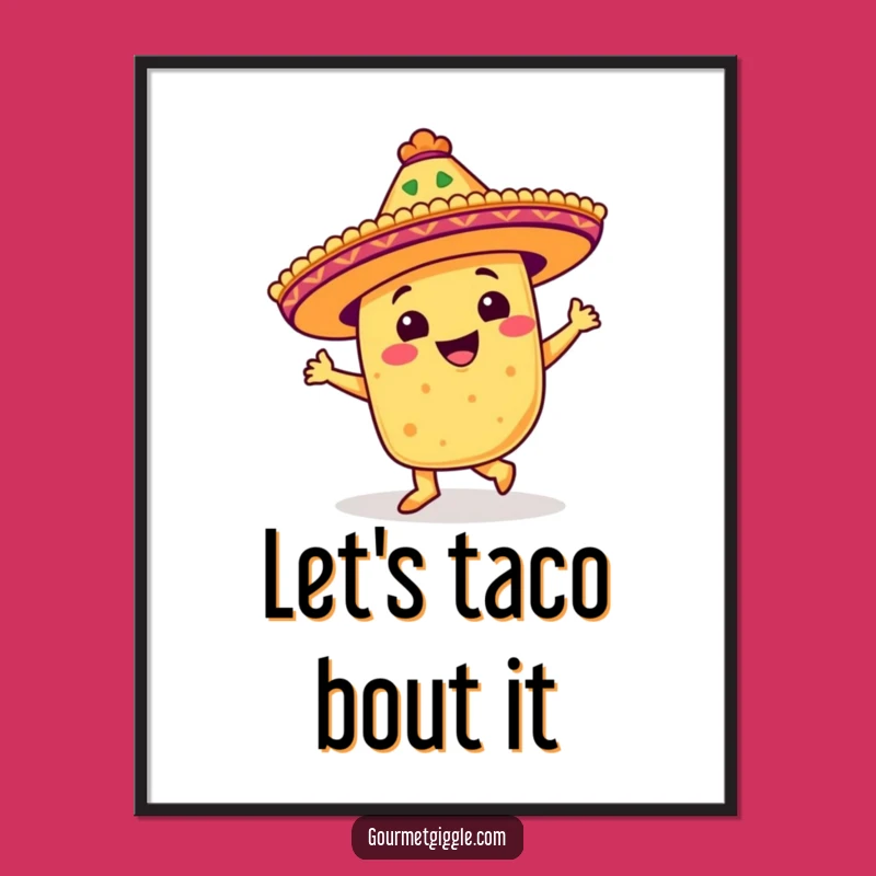 Festive Free Printable Wall Art: Dancing Taco Fiesta, Vibrant Downloadable Decor