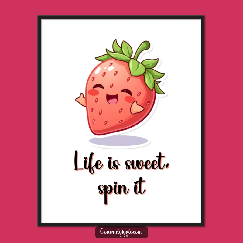 Free Printable Giggling Strawberry Wall Art: Funny Downloadable Art for a Sweet Spot