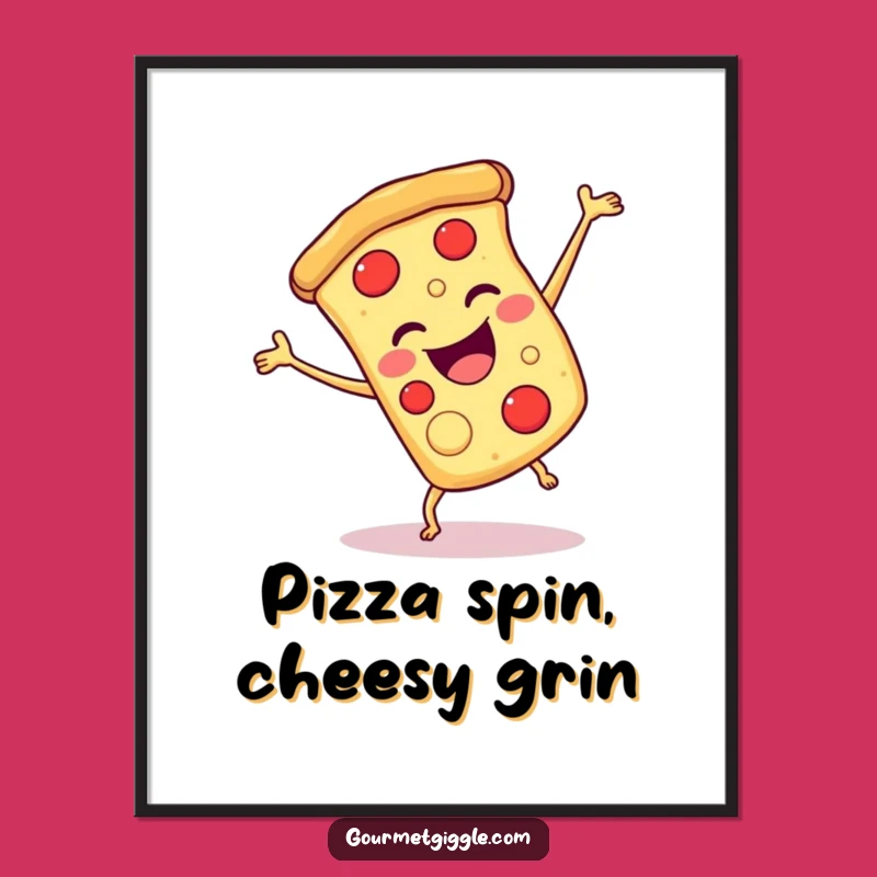 Free Printable Pizza Wall Art: Cartwheeling Slice & Funny Download!