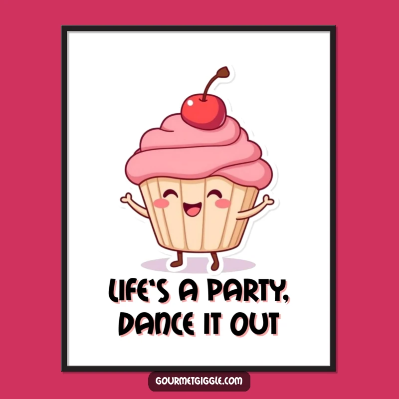 Free Printable Wall Art: Dancing Cupcake Vibes - Fun Decor Download!