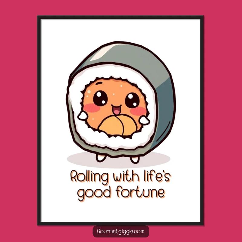 Free Printable Wall Art: Dancing Sushi Humorous Downloadable Decor