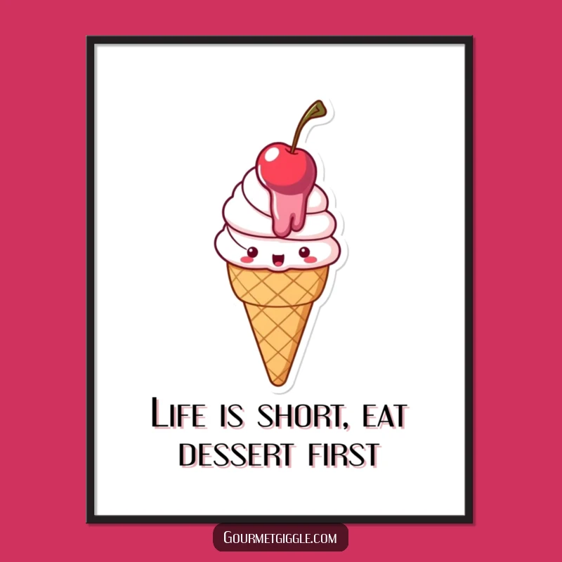 Free Printable Wall Art Ice Cream - Melty Delightful Humorous Downloadable Art