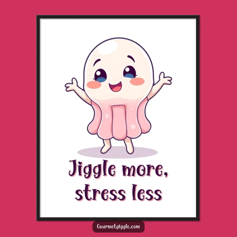 Free Printable Wall Art: Wobbly Jelly, Dancing Character, Fun Downloadable Art