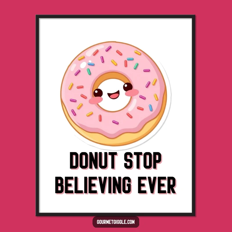 Funny Free Printable Wall Art: Bouncing Donut, Whimsical Foodie Downloadable Decor