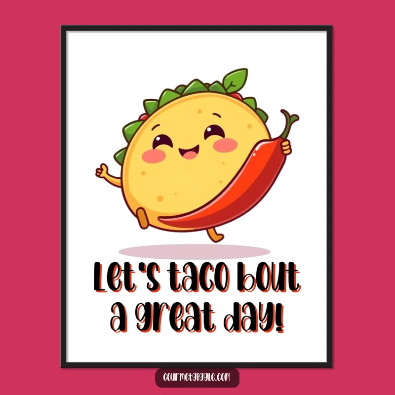 Funny Free Printable Wall Art: Dancing Taco & Chili, Quirky Downloadable Decor!