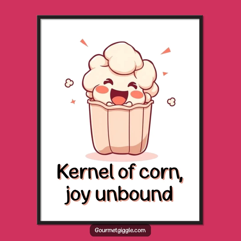 Free Printable Popcorn Art: Excited Kernel Downloadable Decor Gift