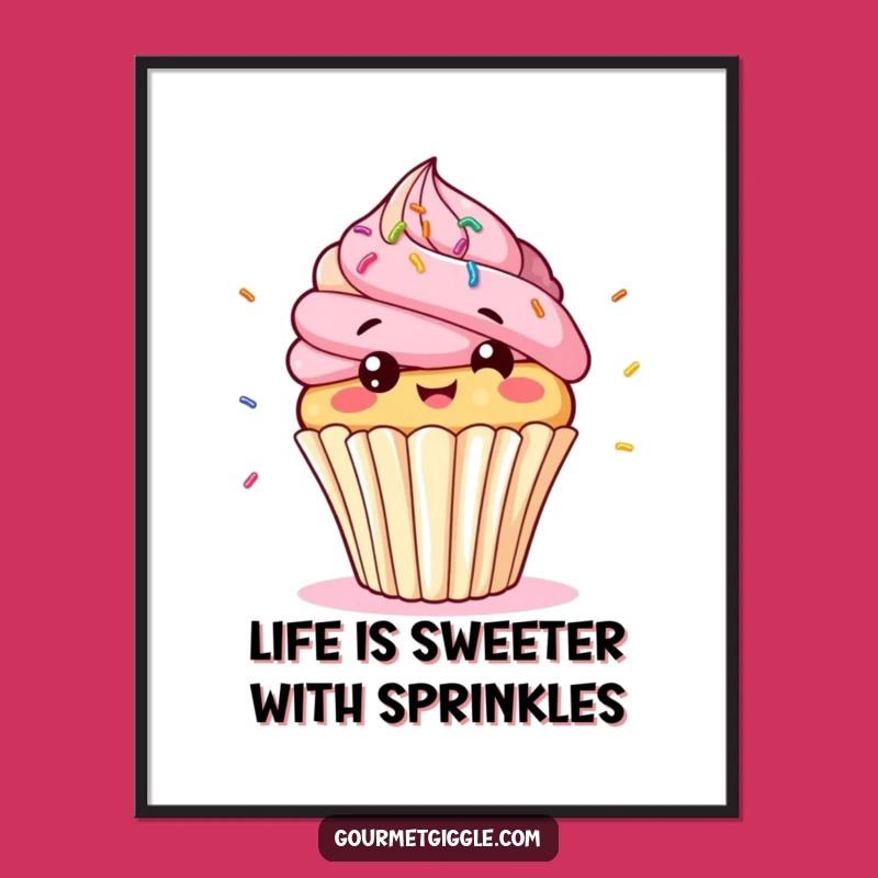 Funny Free Printable Wall Art: Cupcake Giggles Downloadable Decor Charm