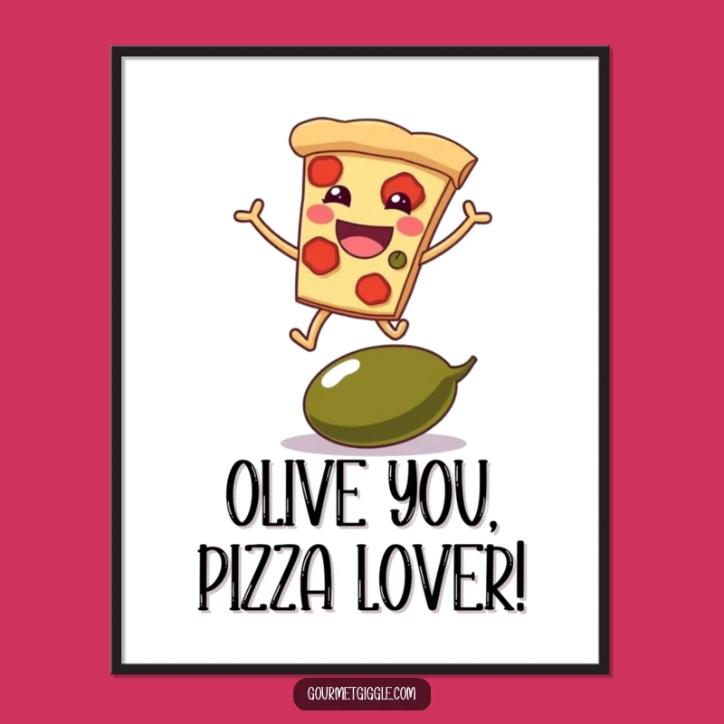 Free Printable Wall Art: Leaping Pizza Slice - Funny Food Downloadable Decor