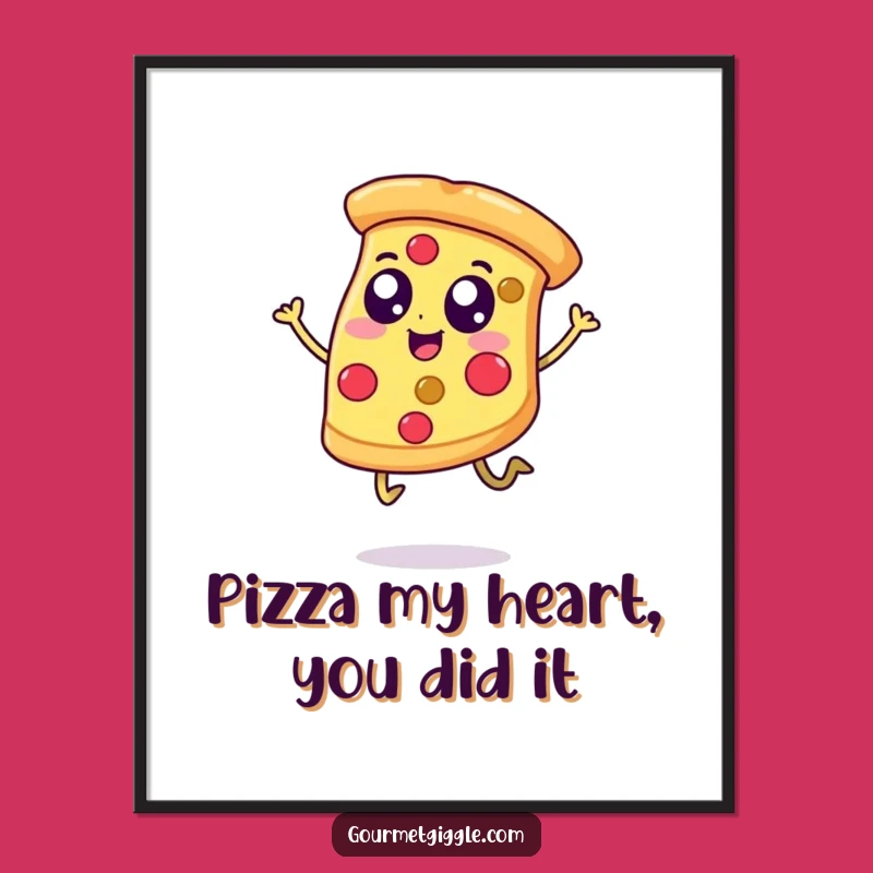 Funny Pizza Wall Art Free Printable: Jumping Slice Decor Download