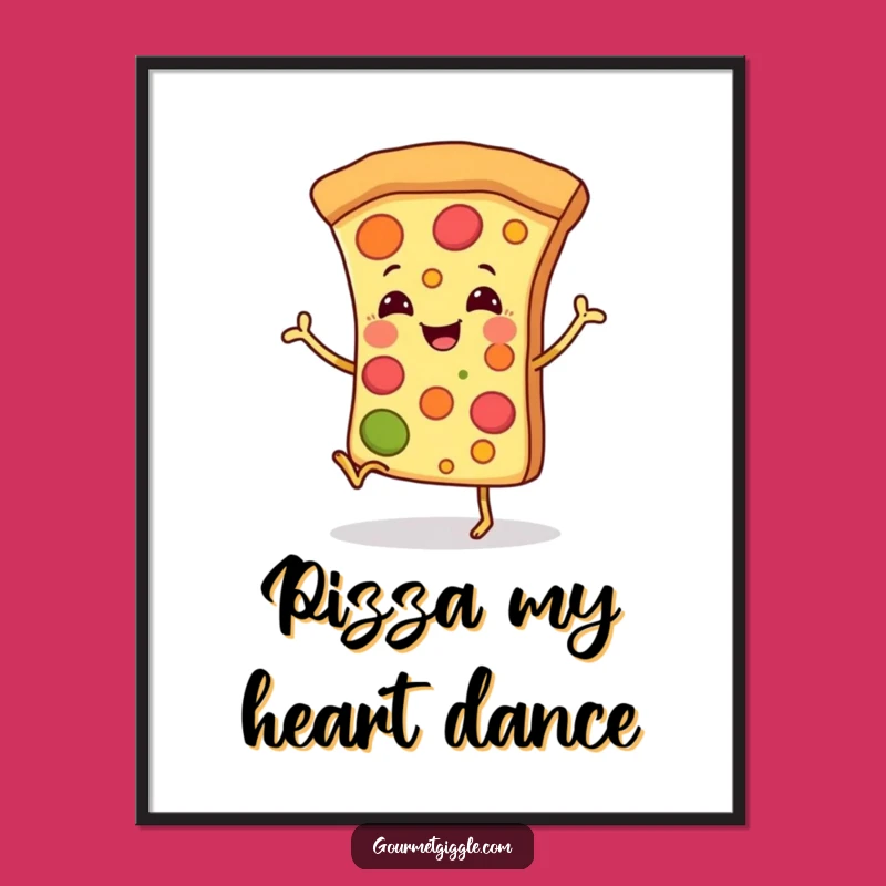 Playful Free Printable Wall Art: Dancing Pizza Slice, Whimsical Downloadable Decor