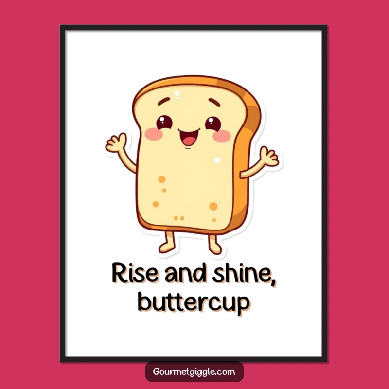 Free Printable Wall Art: Waving Bread Loaf Humorous Downloadable Decor