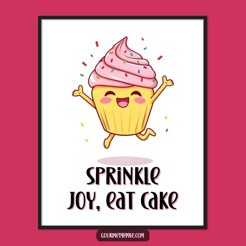 Free Printable Cheerful Cupcake Wall Art: Sweet Downloadable Gift for a Whimsical Touch