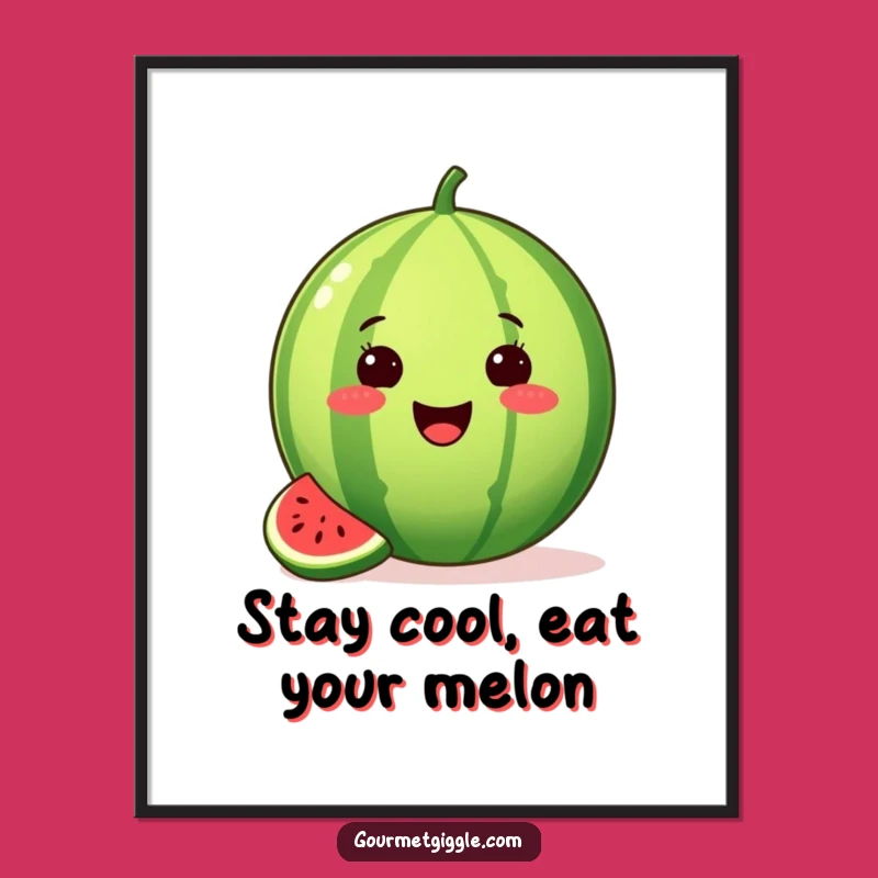 Free Printable Wall Art: Proud Watermelon, Funny Beaming Downloadable Decor