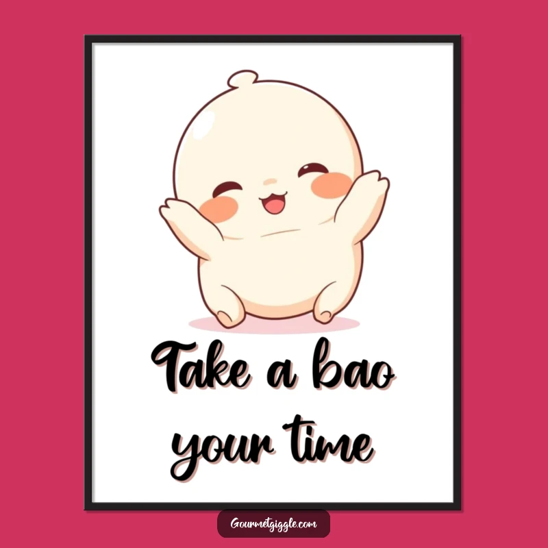 Free Printable Wall Art: Chubby Dumpling Tumble - Funny Downloadable Art for Kitchen