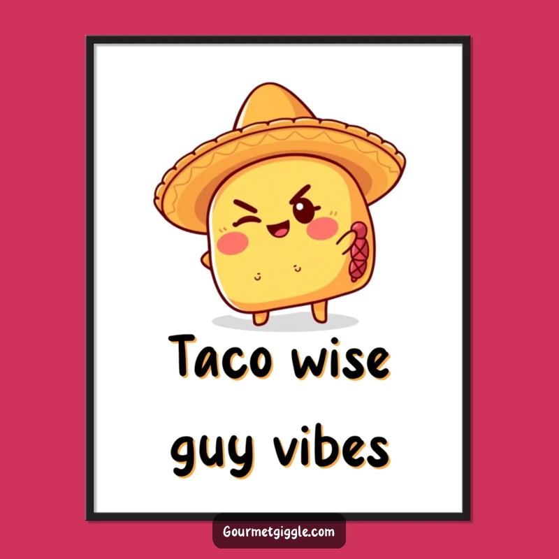 Winking Taco Sombrero Art - Free Printable Fiesta Wall Decor