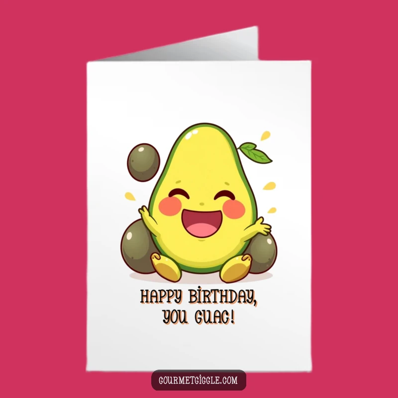 Free Printable Birthday Card Avocado - Juggling Fun Birthday Downloadable Gift