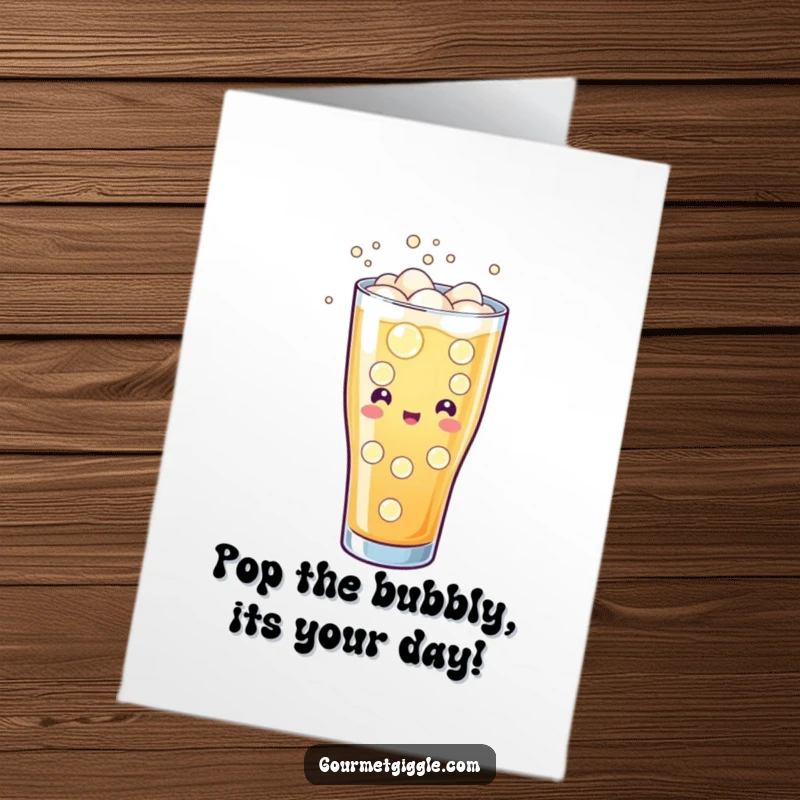 Funny Free Printable Birthday Card: A Cheerful Glass of Soda With Bubbly Fizz