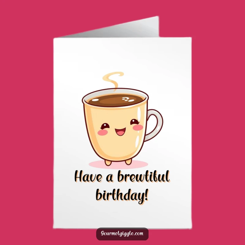 Free Printable Birthday Card: Coffee Cup Twirling, Energetic Funny Downloadable