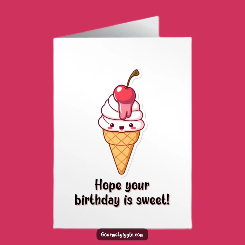 Free Printable Birthday Card Ice Cream - Melty Fun Birthday Downloadable Gift