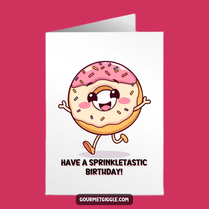 Free Printable Birthday Card: Jumping Donut, Hilarious Downloadable Gift