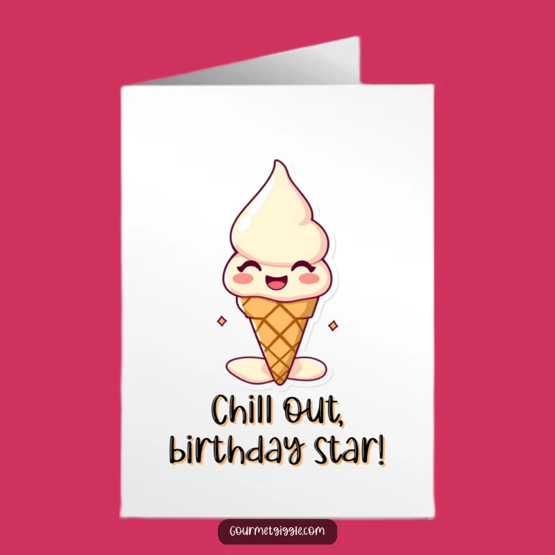 Free Printable Birthday Card: Melting Ice Cream Cone Delight - Funny Downloadable Gift