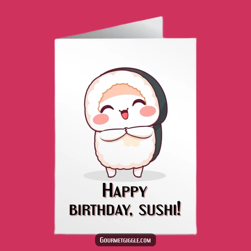 Free Printable Birthday Card Sushi - Bowing Fun Birthday Downloadable Gift