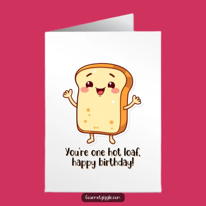 Free Printable Birthday: Waving Bread Loaf Card Funny Downloadable Gift