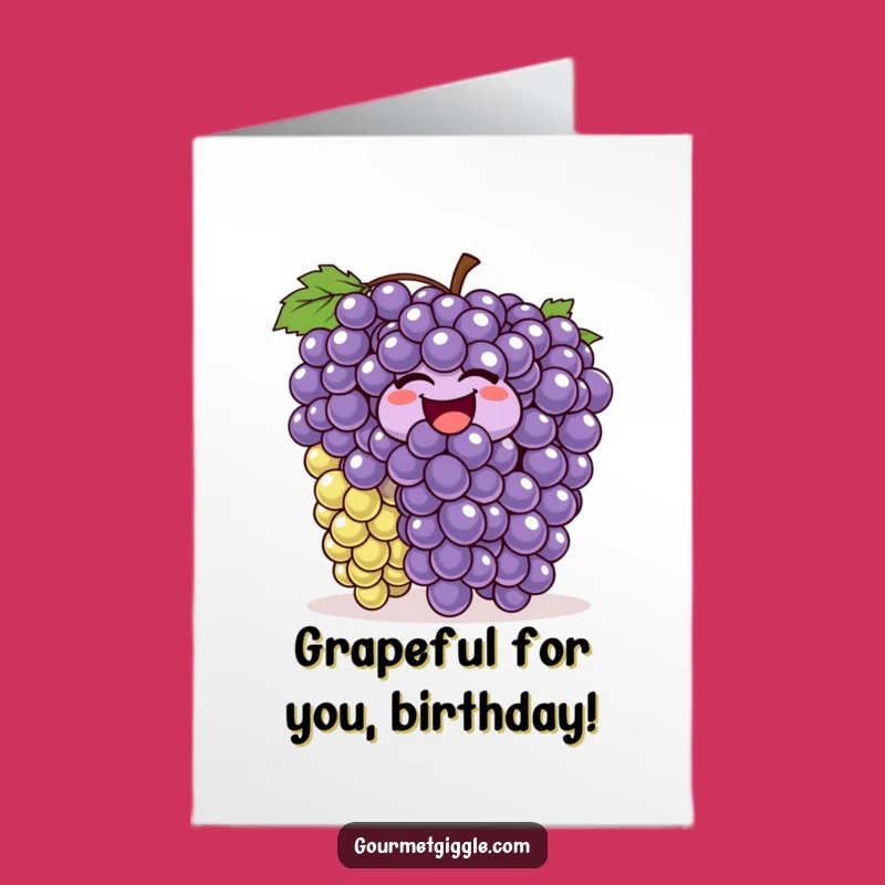 Free Printable Funny Birthday Card: Laughing Grapes Wiggle, Bouncing into a Hilarious Downloadable Greeting