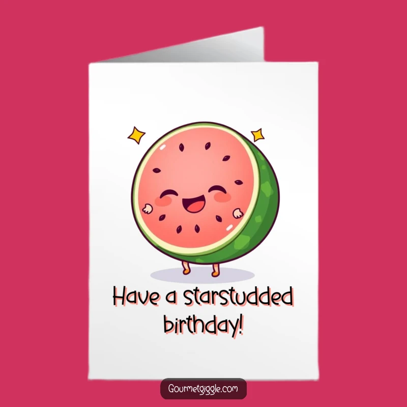Free Printable Watermelon Cartwheel Birthday Card: Hilarious Downloadable Gift for Fun!