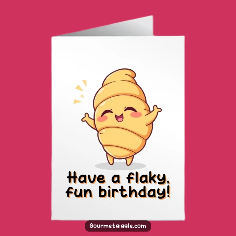 Free Printable Winking Croissant Birthday Card: Funny Downloadable Gift for a Delicious Celebration