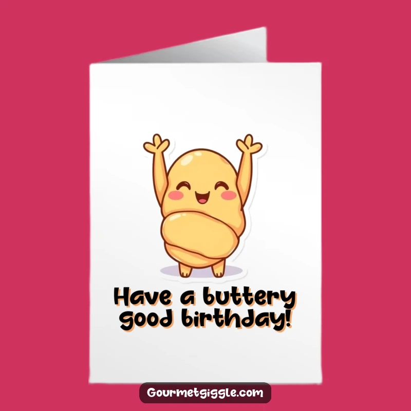 Free Printable Croissant Cheer Birthday Card: Funny Downloadable Gift for a Tasty Day!