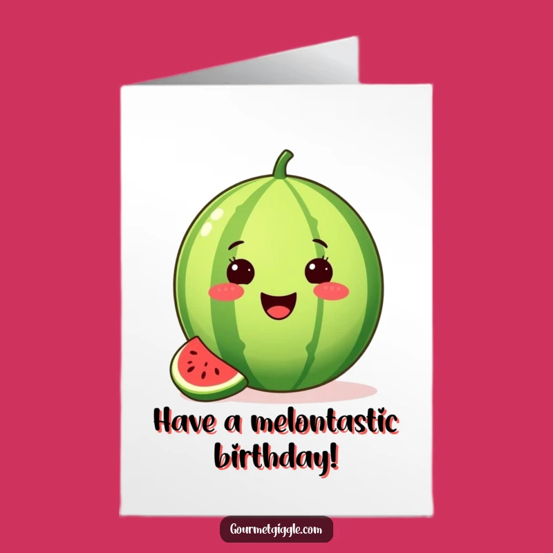 Free Printable Birthday Card: Proud Watermelon Missing Slice, Funny Downloadable