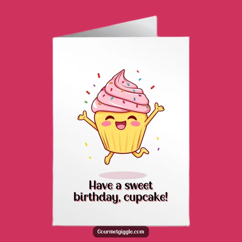 Free Printable Cheerful Cupcake Birthday Card: Sweet Downloadable Gift for a Happy Day