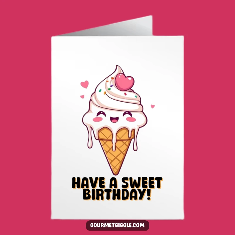 Free Printable Birthday Ice Cream Card: Funny Melting Joy Downloadable Gift