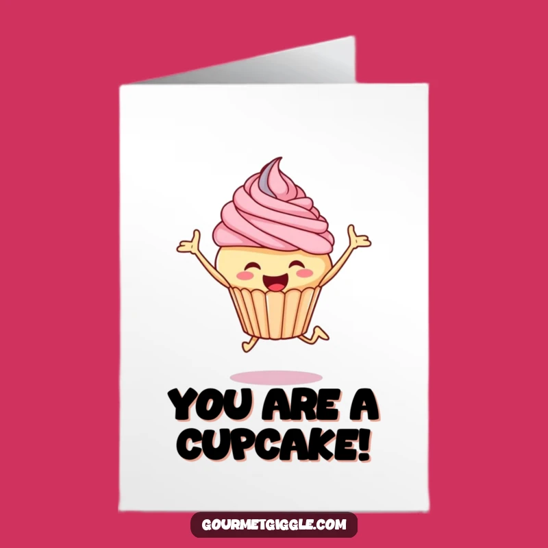 Free Printable Congrats Card: Cupcake Leap of Joy, Funny Downloadable Celebration