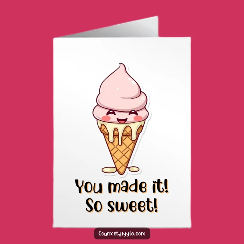 Free Printable Congrats Card: Giggling Ice Cream - Funny Downloadable Celebration