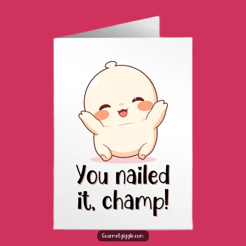 Free Printable Congrats Card: Happy Dumpling Tumble Celebration - Funny Downloadable Gift