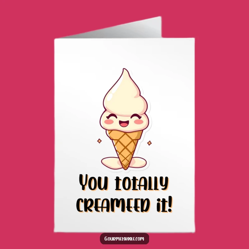 Free Printable Congrats Card: Happy Melting Ice Cream - Funny Downloadable Gift