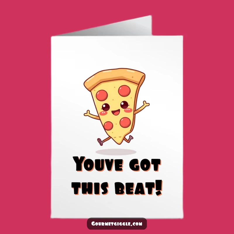 Free Printable Congrats Card: Pizza's Happy Dance for Your Success!