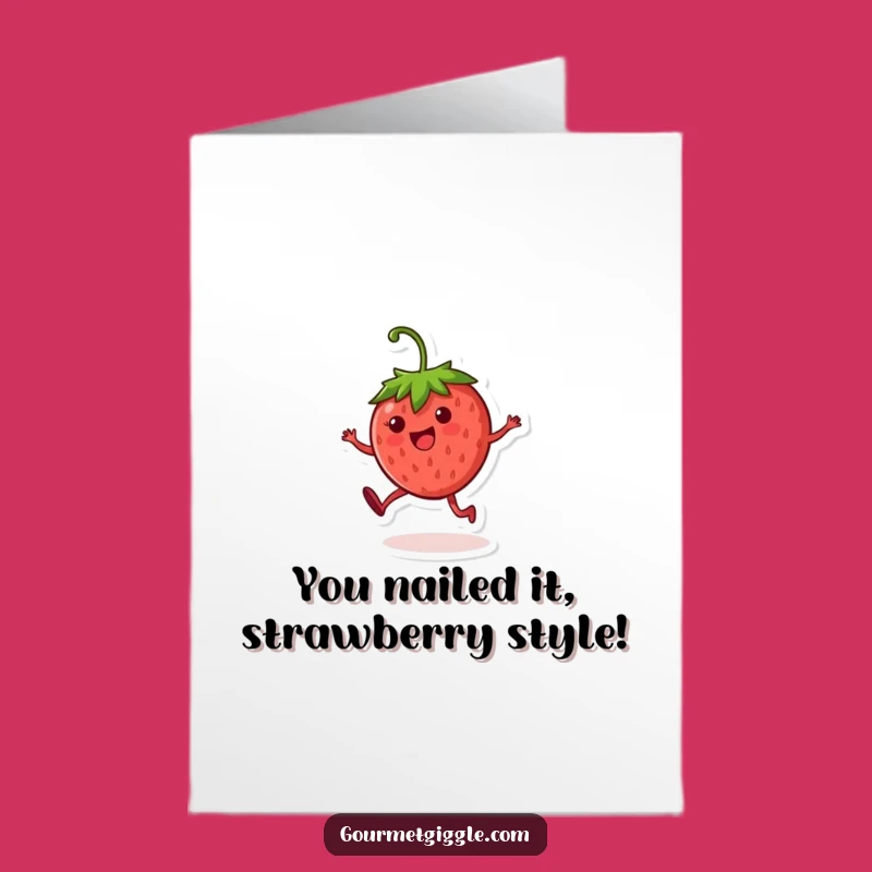 Free Printable Congrats Card: Strawberry Cartwheel Celebration Downloadable Gift
